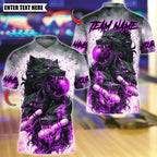 BlueJose Bowling And Pins Angry Wolf Dripping Blood Customized Name, Team Name 3D Shirt (4 Colors)