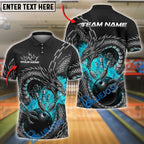 BlueJose Bowling Dragon Fire Customized Name, Team Name 3D Shirt (4 Colors)
