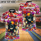 BlueJose Graffiti Bowling Attitude Customized Name, Team Name 3D Shirt (4 Colors)