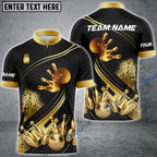 BlueJose Bowling And Pins Ultimate Golden Customized Name 3D Shirt (4 Colors)