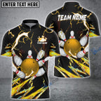 BlueJose Bowling and Pins Colorful Thunder Power Personalized Name Team Name 3D Shirt (5 Colors)
