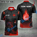 BlueJose Bowling And Pins Black Panther Ball Flame Multicolor Customized Name Shirt (4 Colors)