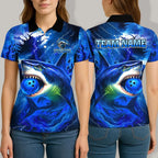 BlueJose Bowling And Pins Storm Shark Design Customized Name, Team Name 3D Shirt (4 Colors)