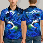 BlueJose Bowling And Pins Storm Shark Design Customized Name, Team Name 3D Shirt (4 Colors)