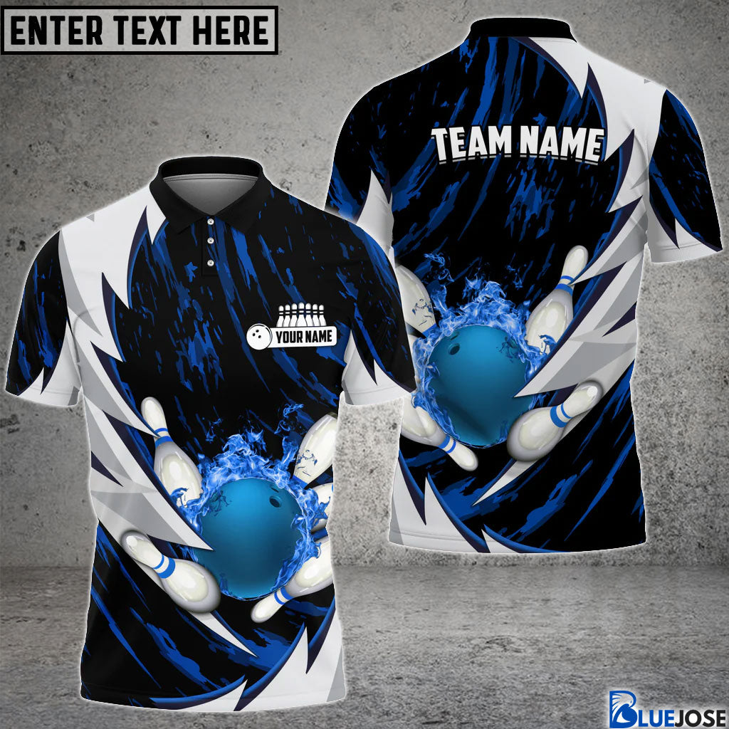 BlueJose Personalized Name Thunders Bowling And Pins Multicolor 3D Shirt