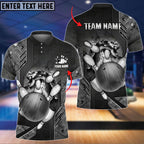 BlueJose Bowling Ball And Pins Crack Metalic Multicolor Personalized Name 3D Shirt