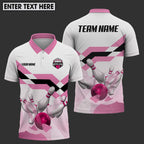 BlueJose Bowling Pink Customized Name, Team Name 3D Shirt