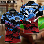 BlueJose Bowling And Pins Halfway Round Of The World Customized Name 3D Shirt (4 Colors)