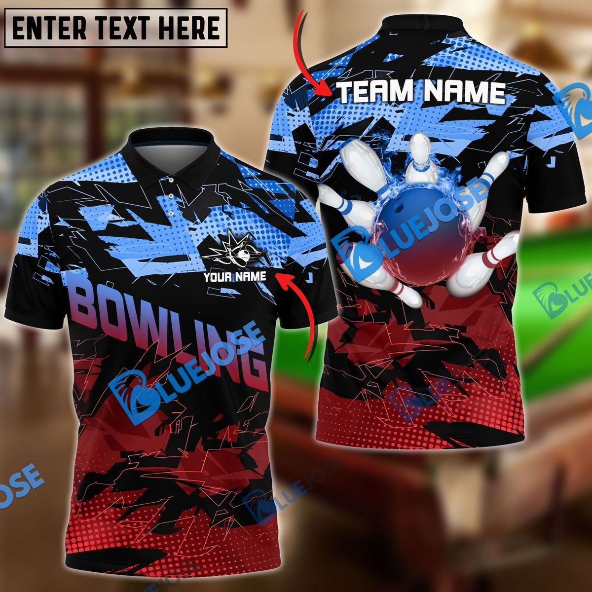 BlueJose Bowling And Pins Halfway Round Of The World Customized Name 3D Shirt (4 Colors)