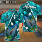 BlueJose Bowling And Pins Dolphin Of The Sea Multicolor Customized Name 3D Shirt