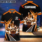 BlueJose Water Bowling and Pins Layer Personalized Name and Team Name 3D Shirt (4 Colors)