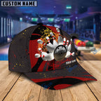 BlueJose Bowling And Pins Water Flow Multicolor Option Personalized Name Cap