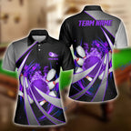 BlueJose Flame Bowling And Pins Tornado Pattern Multicolor Customized Name 3D Shirt for Women
