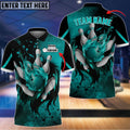 BlueJose Bowling And Pins Water Paint Customized Name 3D Shirt (4 Colors)